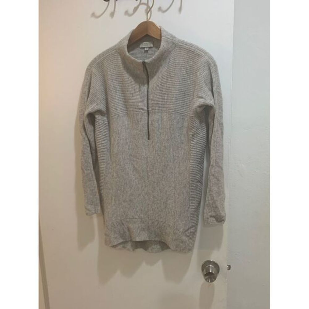 Retail $620 Kinross Cashmere Half Zip‎ 100% Cashmere Sweater Ribbed Pullover XS